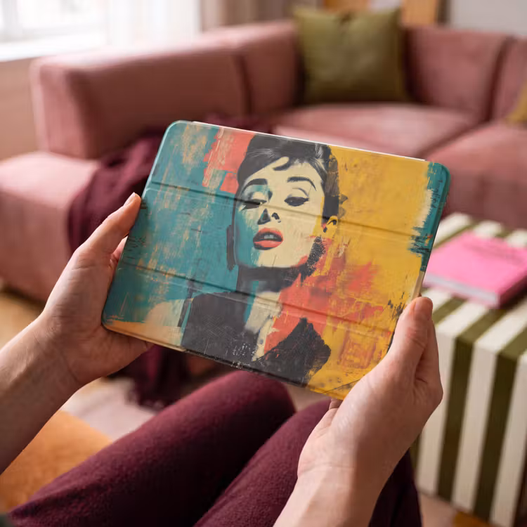 iPad hoes - Vrouw - Rode lippen - Expressief - Grafisch — 3