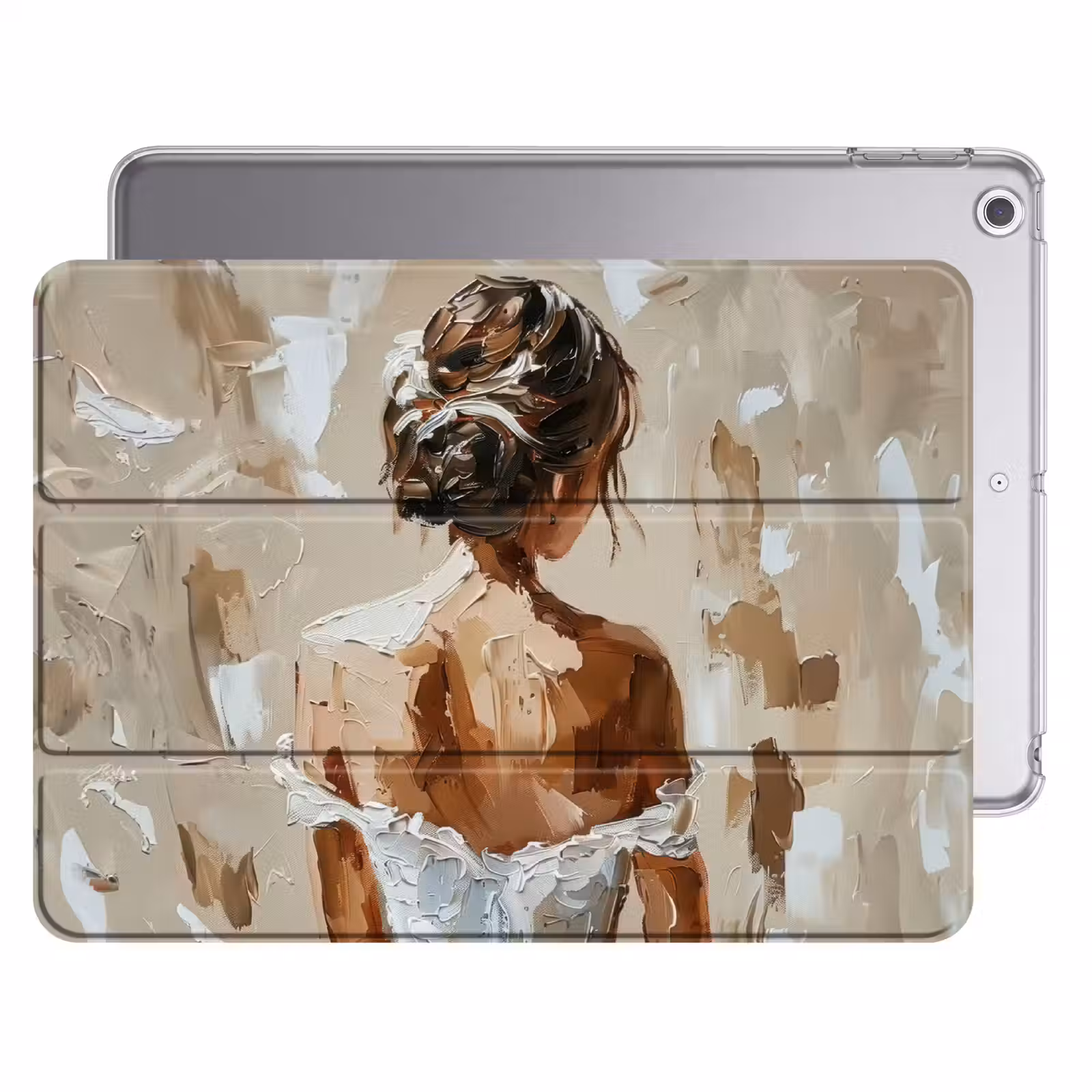 iPad hoes - Vrouw - Verf - Abstract - Beige - Modern — 1