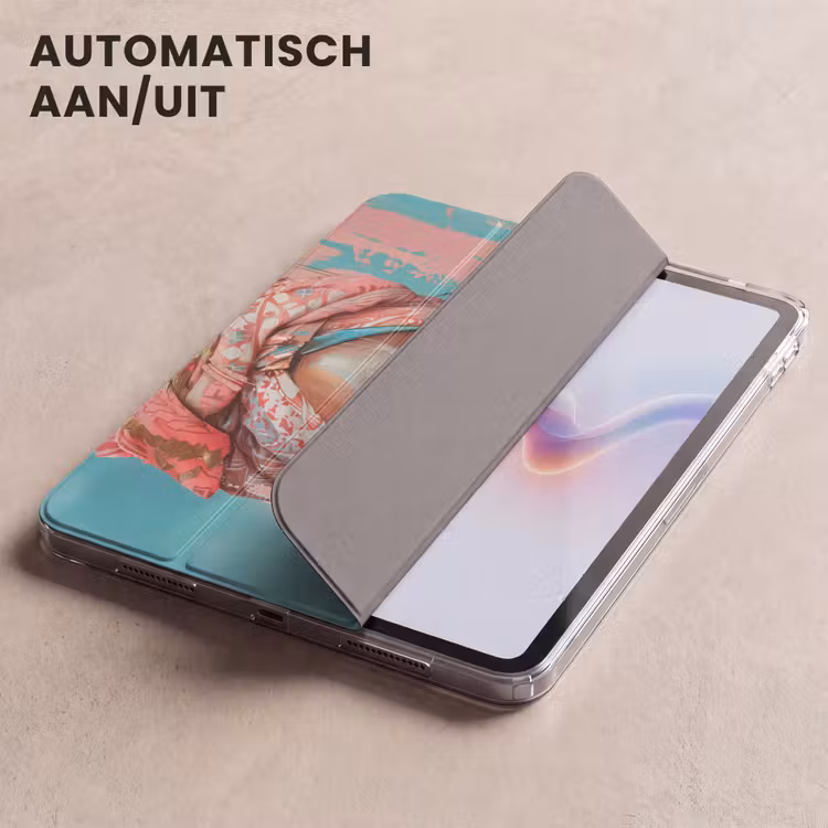 iPad hoes - Vrouw - Portret - Blauw - Roze - Modern — 4
