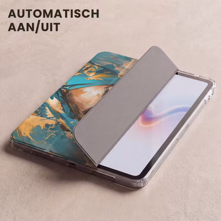 iPad hoes - Vrouw - Portret - Goud - Luxe - Blauw — 4