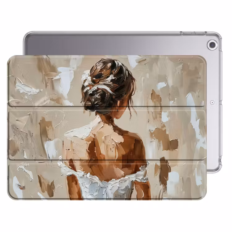 iPad hoes - Vrouw - Verf - Abstract - Beige - Modern — 1