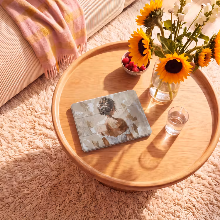 iPad hoes - Vrouw - Verf - Abstract - Beige - Modern — 2