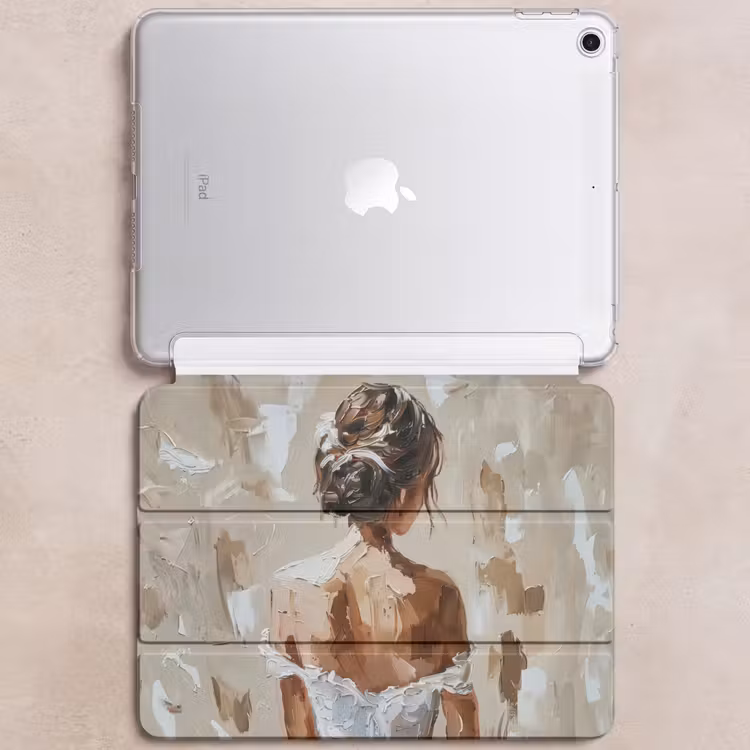 iPad hoes - Vrouw - Verf - Abstract - Beige - Modern — 6