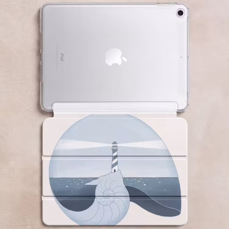 iPad hoes - Vuurtoren - Zee - Schelp - Abstract - Blauw — 6