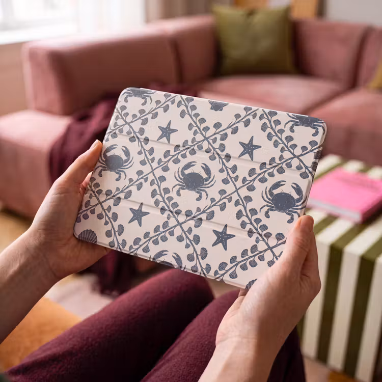 iPad hoes - Zee - Krab - Zeester - Patroon - Blauw — 3