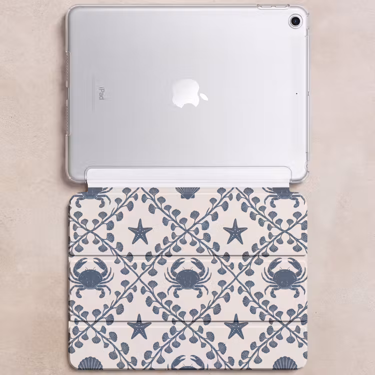 iPad hoes - Zee - Krab - Zeester - Patroon - Blauw — 6