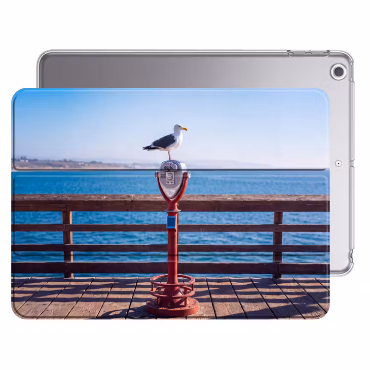 iPad hoes - Vogel - Verrekijker - Kust - Zee - Blauw — 1
