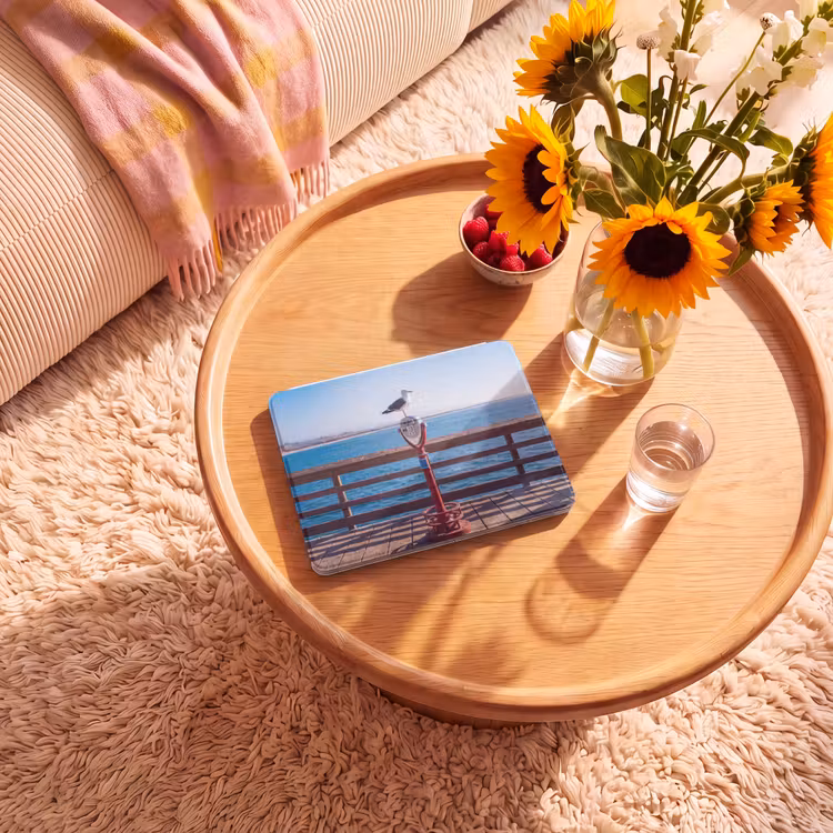 iPad hoes - Vogel - Verrekijker - Kust - Zee - Blauw — 2