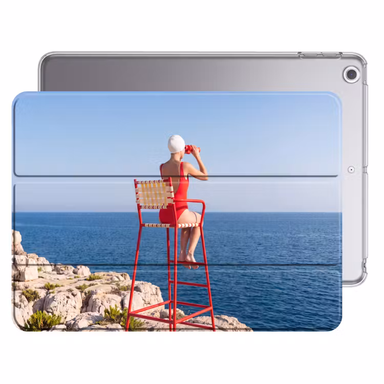 iPad hoes - Vrouw - Zee - Kust - Verrekijker - Rood — 1
