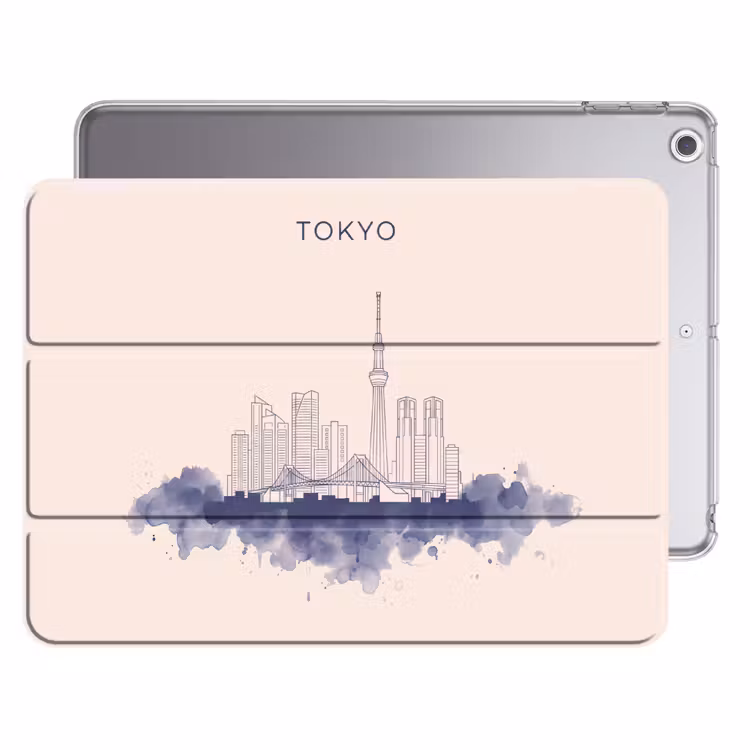 iPad hoes - Tokyo - Skyline - Stad - Abstract - Blauw — 1
