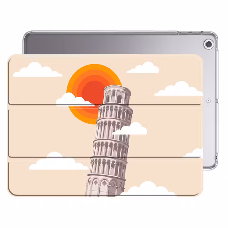 iPad hoes - Toren - Pisa - Architectuur - Minimalistisch - Beige — 1