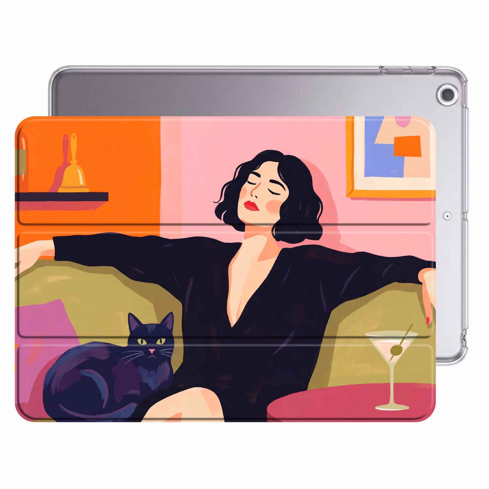 iPad hoes - Vrouw - Kat - Interieur - Modern - Kleurrijk — 1