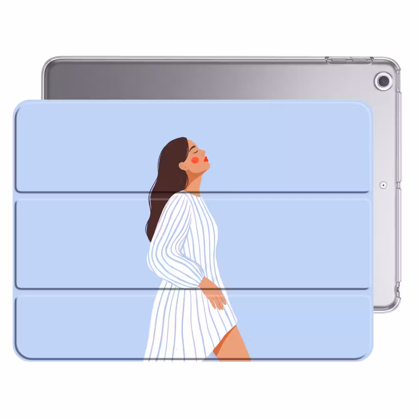 iPad hoes - Vrouw - Profiel - Rust - Modern - Illustratie — 1