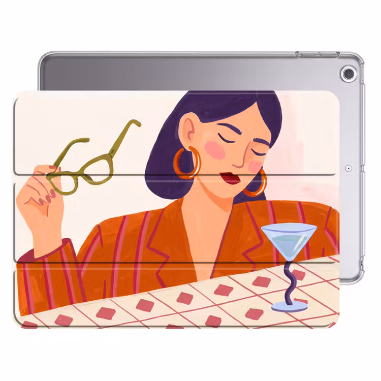 iPad hoes - Vrouw - Bril - Cocktail - Illustratie - Modern — 1