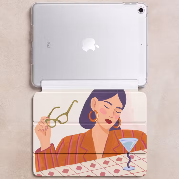 iPad hoes - Vrouw - Bril - Cocktail - Illustratie - Modern — 6