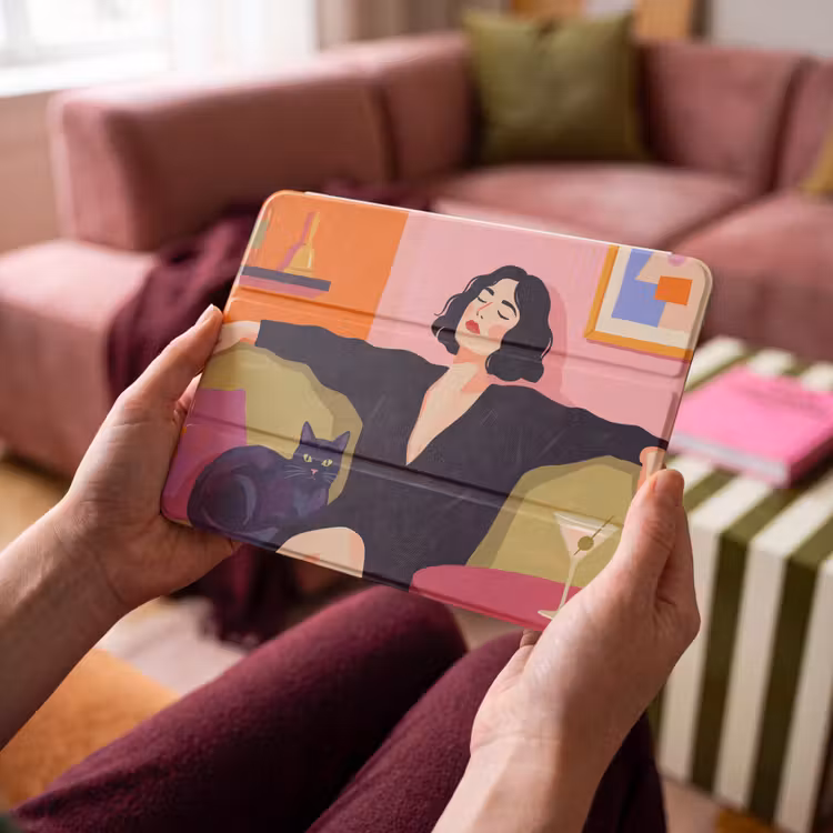 iPad hoes - Vrouw - Kat - Interieur - Modern - Kleurrijk — 3
