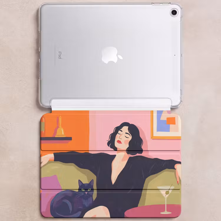 iPad hoes - Vrouw - Kat - Interieur - Modern - Kleurrijk — 6
