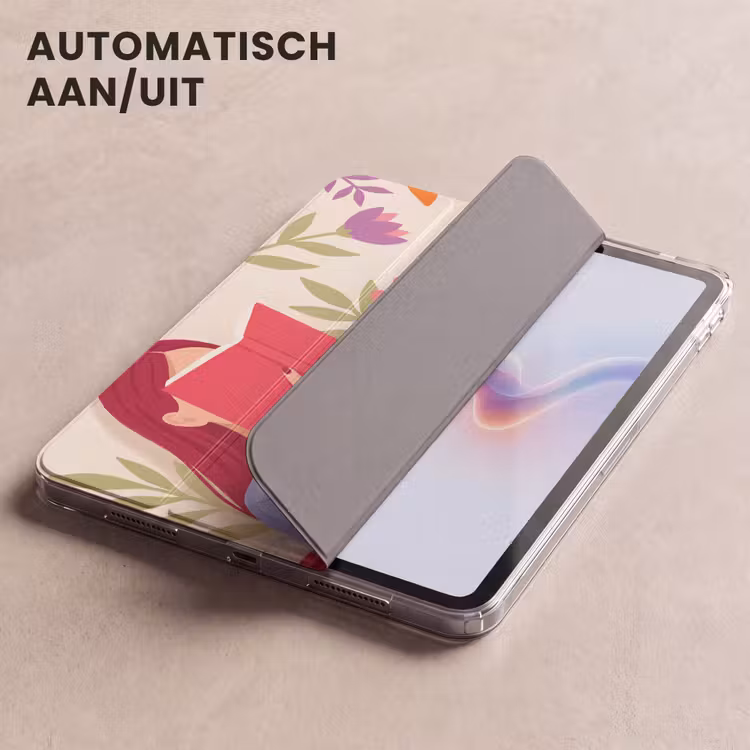 iPad hoes - Vrouw - Lezen - Thuis - Modern - Bloemen — 4