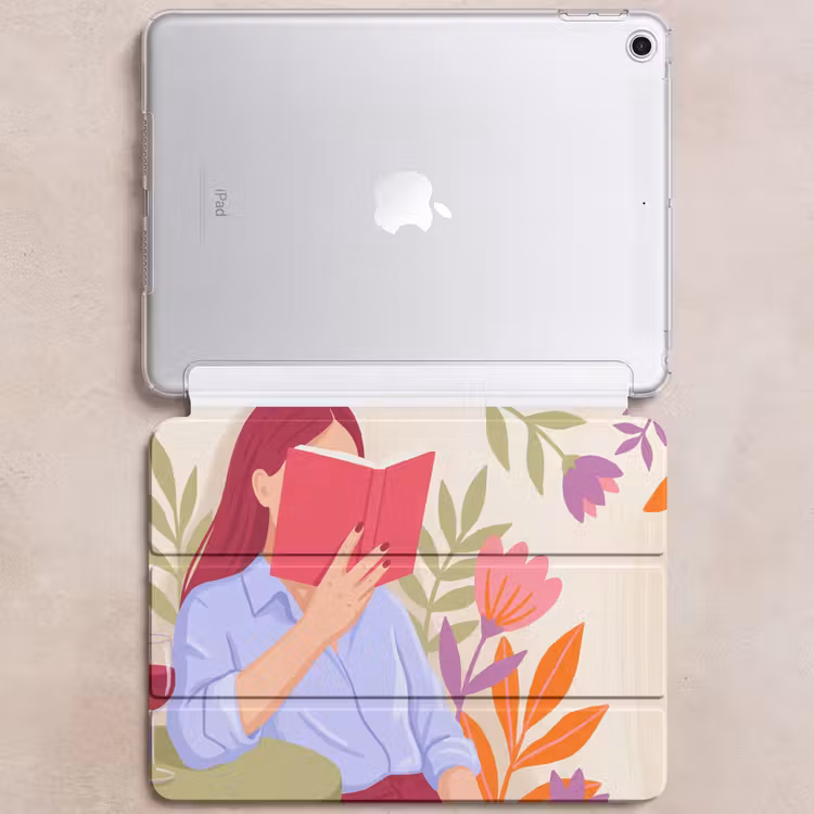 iPad hoes - Vrouw - Lezen - Thuis - Modern - Bloemen — 6