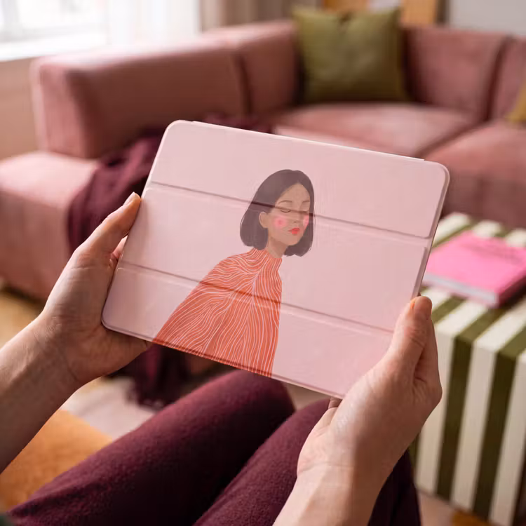 iPad hoes - Vrouw - Portret - Modern - Kunst - Roze — 3