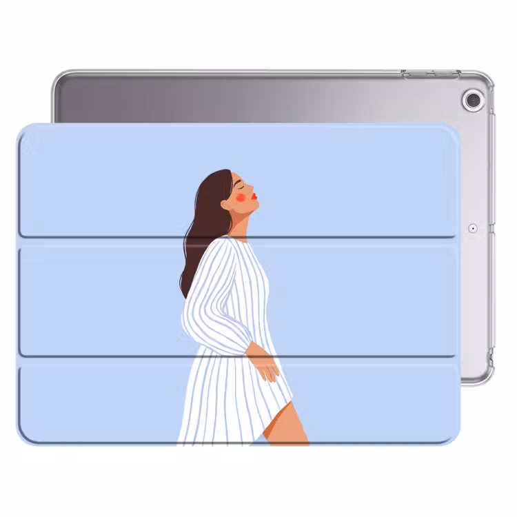 iPad hoes - Vrouw - Profiel - Rust - Modern - Illustratie — 1