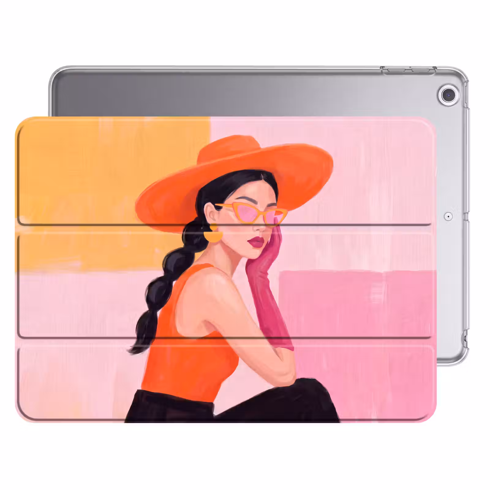 iPad hoes - Vrouw - Hoed - Mode - Modern - Oranje — 1