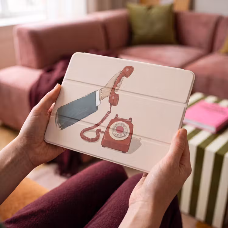 iPad hoes - Telefoon - Hand - Vintage - Communicatie - Rood — 3