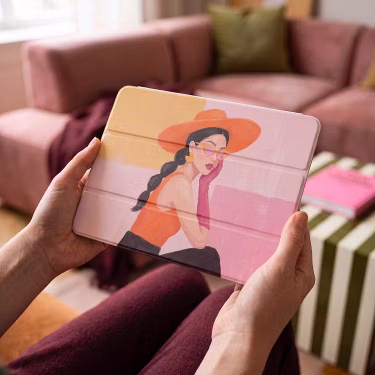 iPad hoes - Vrouw - Hoed - Mode - Modern - Oranje — 3