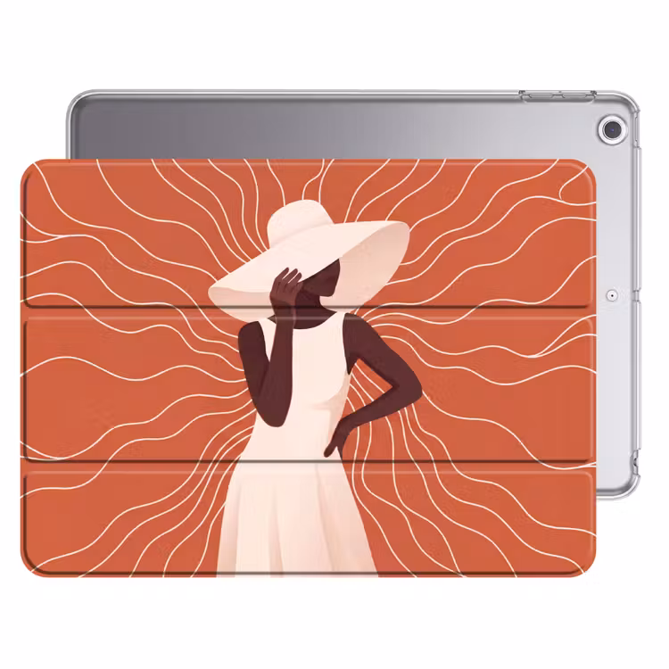 iPad hoes - Vrouw - Hoed - Portret - Modern - Beige — 1