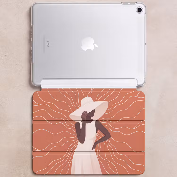 iPad hoes - Vrouw - Hoed - Portret - Modern - Beige — 6