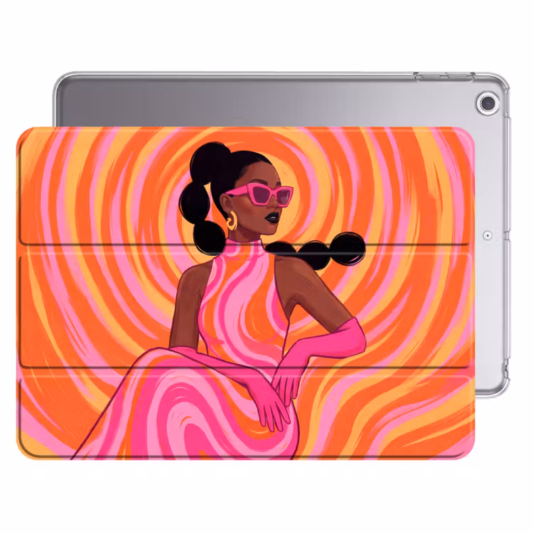 iPad hoes - Vrouw - Portret - Kunst - Abstract - Roze — 1
