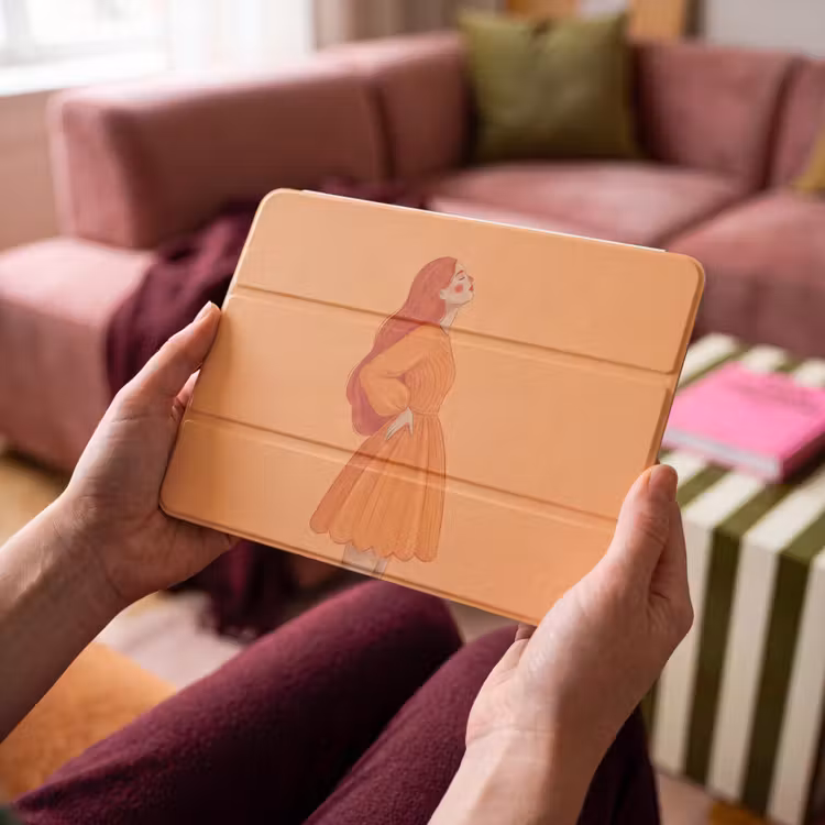 iPad hoes - Vrouw - Profiel - Mensen - Modern - Oranje — 3