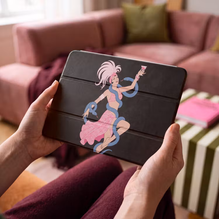 iPad hoes - Vrouw - Danseres - Slangen - Art Deco - Roze — 3