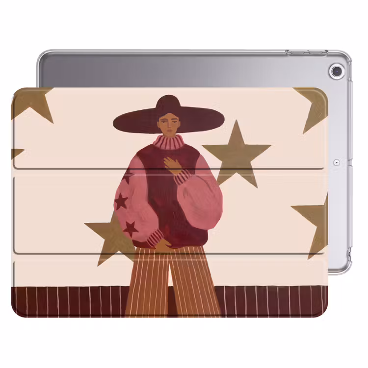 iPad hoes - Vrouw - Hoed - Abstract - Modern - Portret — 1