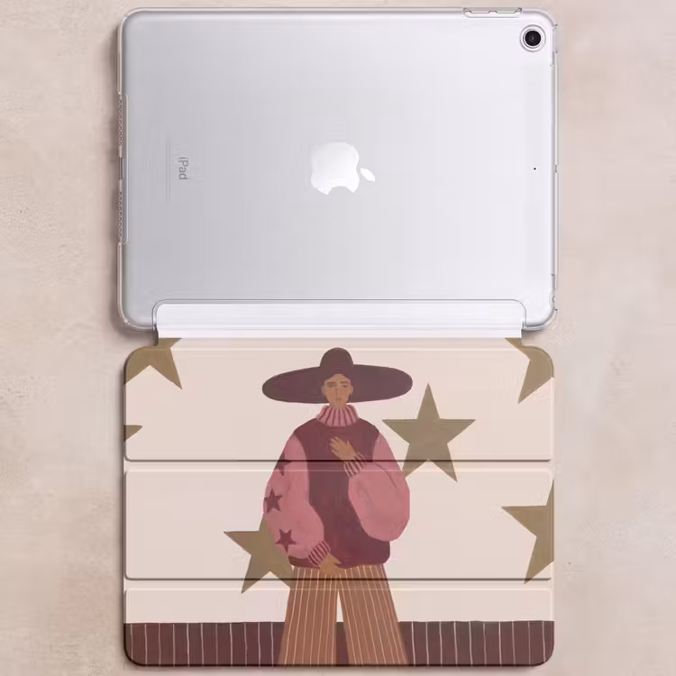 iPad hoes - Vrouw - Hoed - Abstract - Modern - Portret — 6