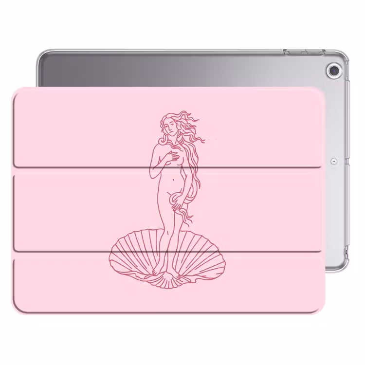 iPad hoes - Vrouw - Schelp - Kunst - Lijntekening - Roze — 1