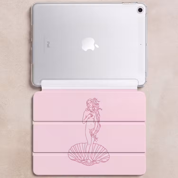 iPad hoes - Vrouw - Schelp - Kunst - Lijntekening - Roze — 6