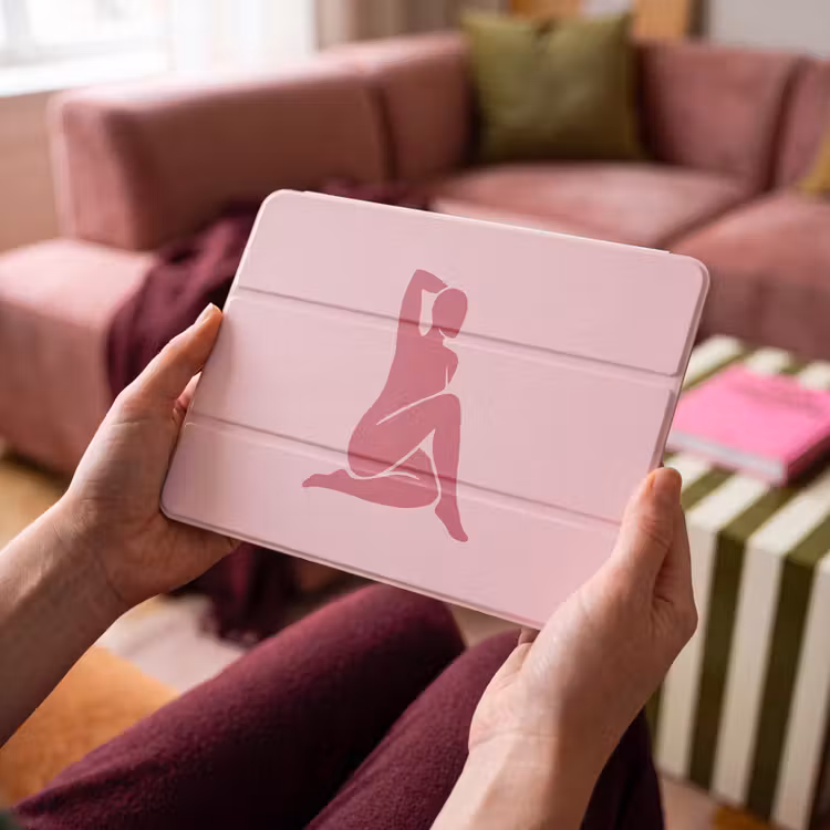iPad hoes - Vrouw - Silhouet - Abstract - Modern - Roze — 3