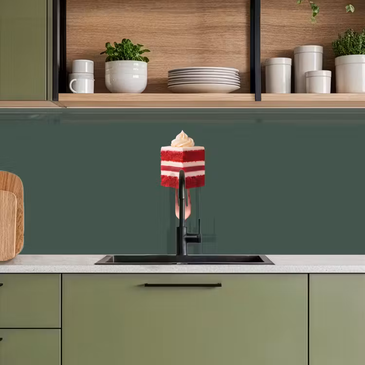 Keuken achterwand - Cake - Vork - Rood — 8