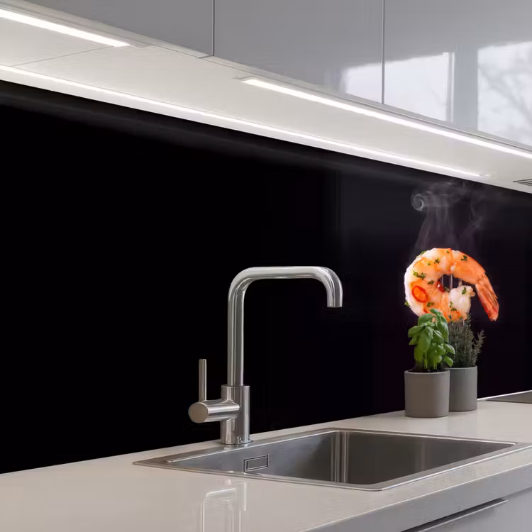 Keuken achterwand - Eten - Garnaal - Vork — 2