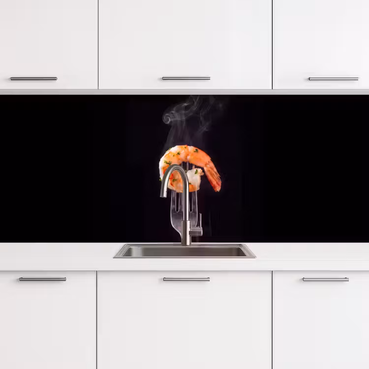 Keuken achterwand - Eten - Garnaal - Vork — 4