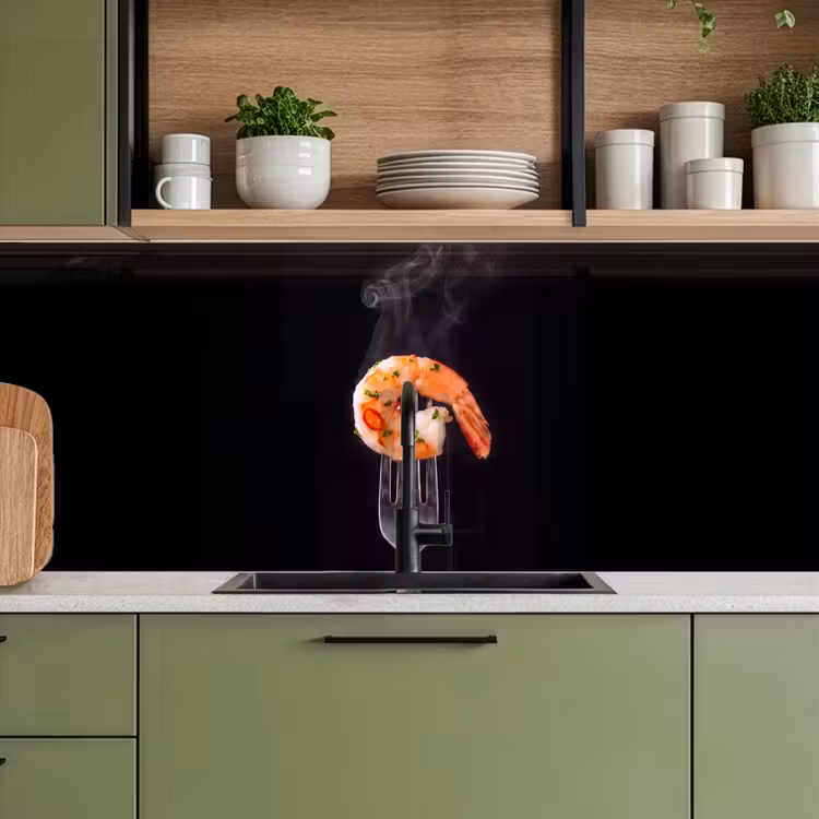 Keuken achterwand - Eten - Garnaal - Vork — 8