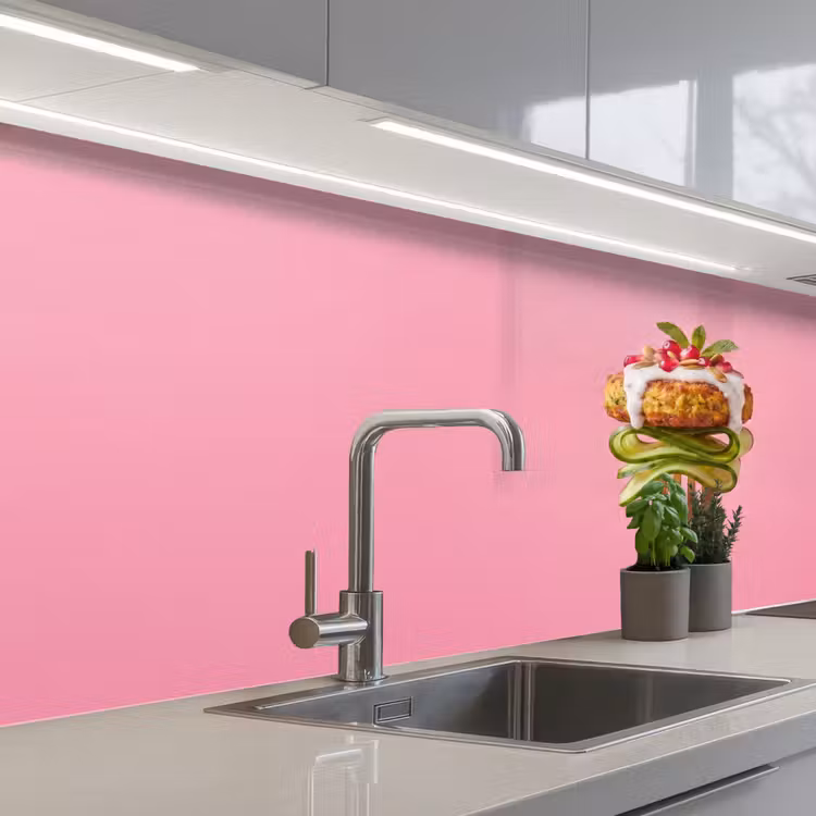 Keuken achterwand - Eten - Vork - Roze — 2