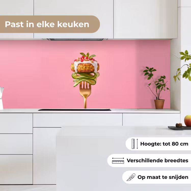 Keuken achterwand - Eten - Vork - Roze — 7