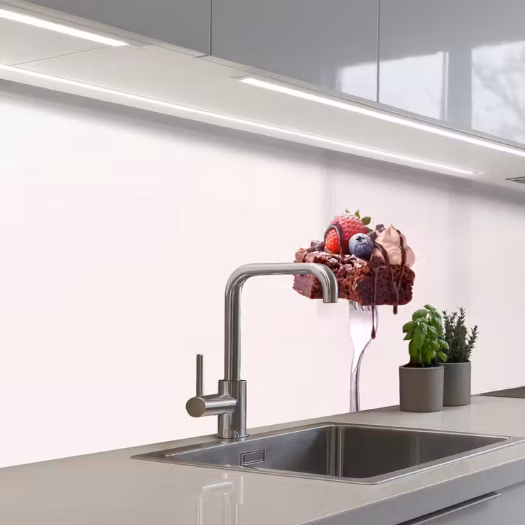 Keuken achterwand - Vork - brownie - aardbei — 1