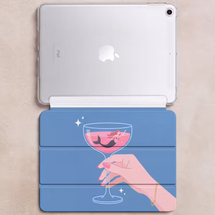 iPad hoes - Vrouw - Glas - Abstract - Roze - Blauw — 6