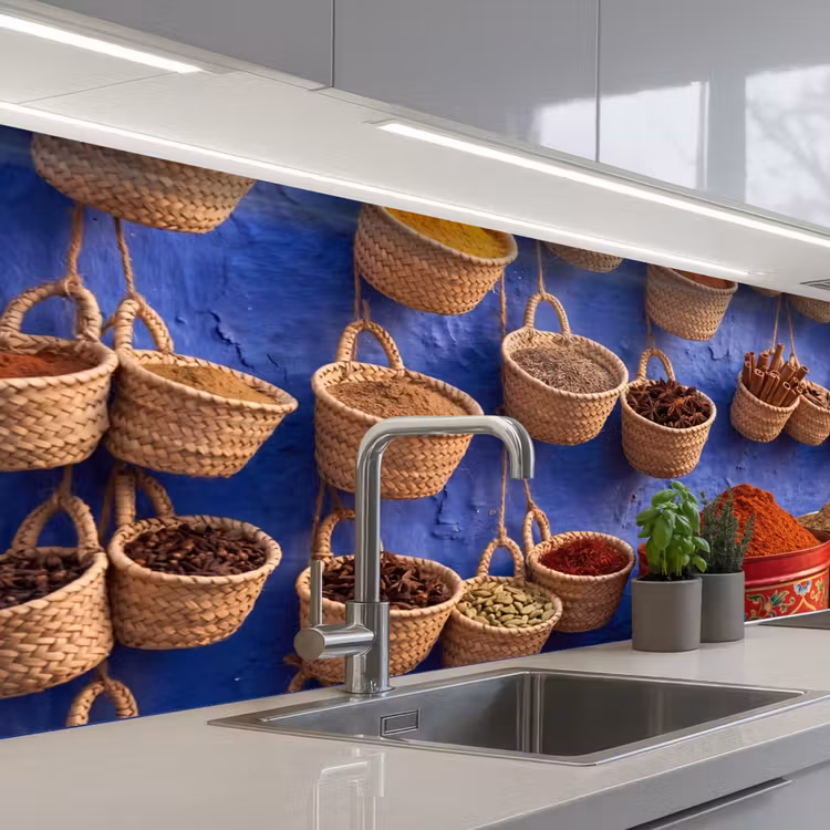Keuken achterwand - Kruiden - Manden - Markt — 2