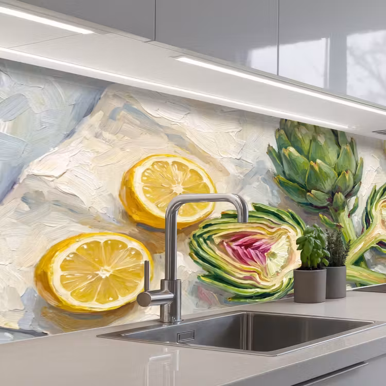 Keuken achterwand - Artisjok - Citroen - Eten — 2