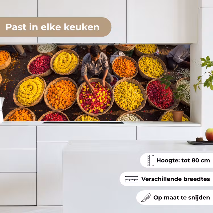 Keuken achterwand - Bloemen - Markt - Kleurrijk — 7