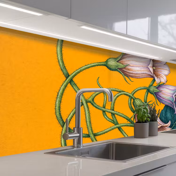 Keuken achterwand - Bloemen - Botanisch - Geel — 2